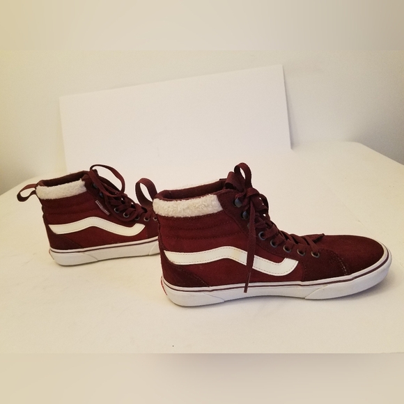 Vans Guard Women's Filmore High Top Sneakers Red Suede Sherpa Size 8 - Picture 6 of 16